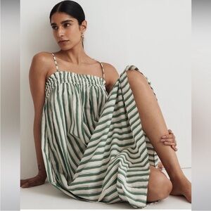 Madewell Green Stripe Dress, M